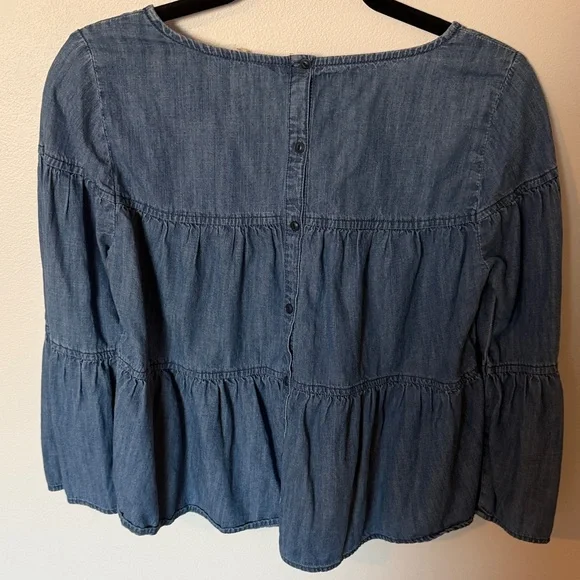 Madewell Indigo Tiered Blouse - Picture 5 of 6
